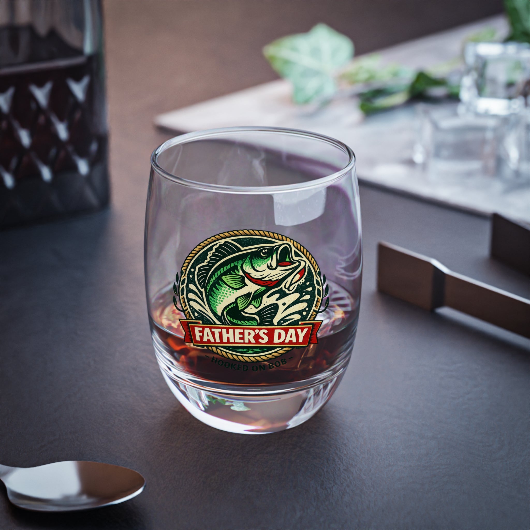 Custom Father's Day Bass - Whiskey Glass