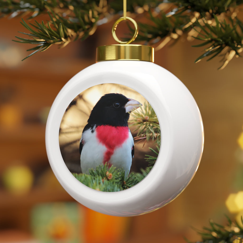rose-breasted grosbeak Christmas ornament