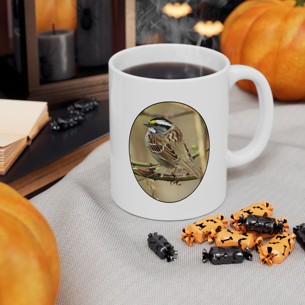 white-throated sparrow coffee mug