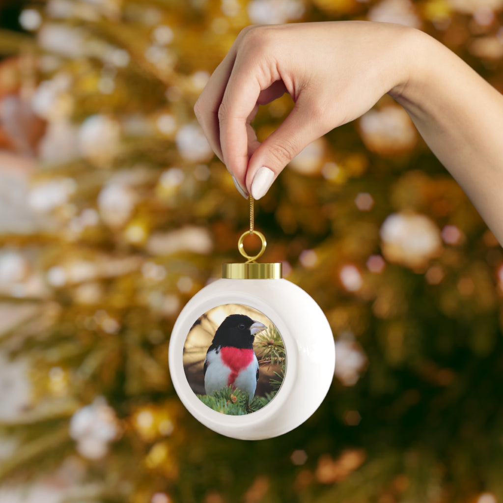 rose-breasted grosbeak Christmas ornament