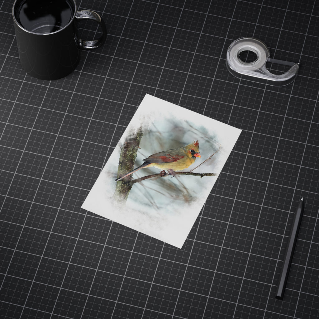 Norther Cardinal Female Painterly - 5x7 Prints