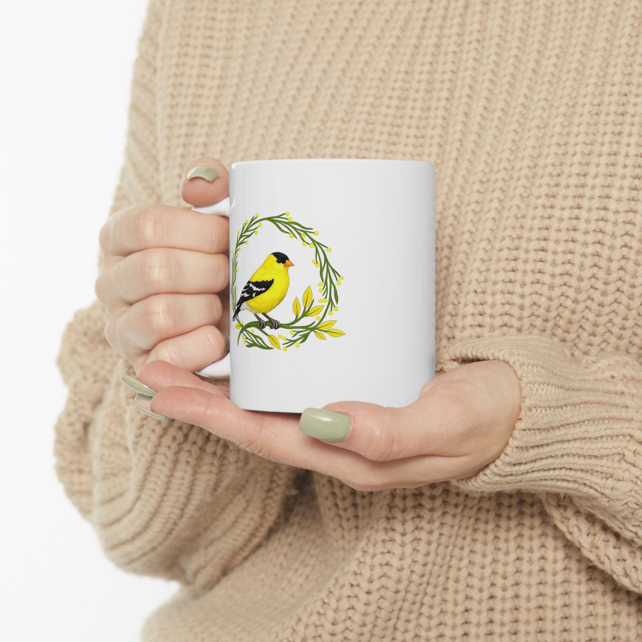 gold finch mug