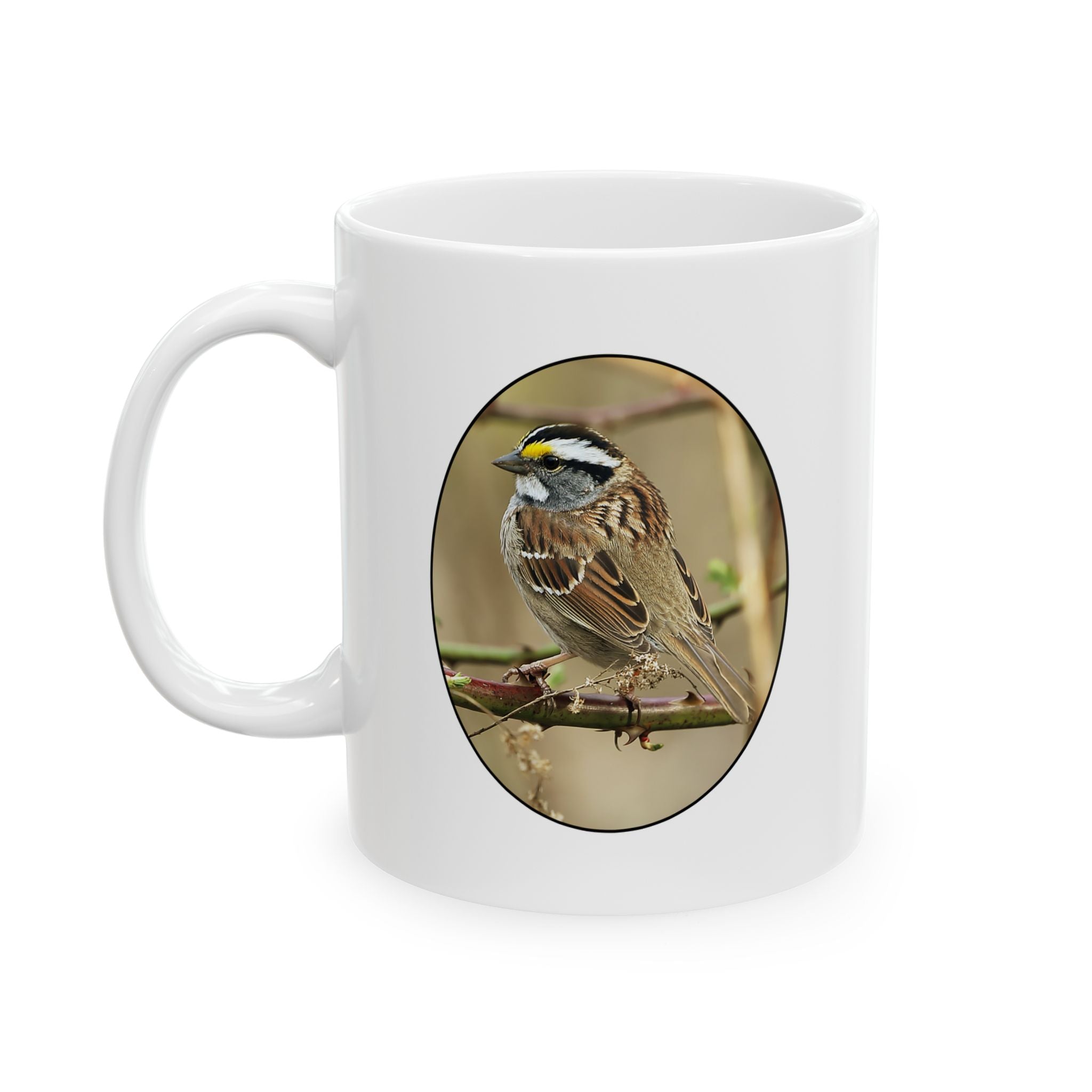 white-throated sparrow coffee mug