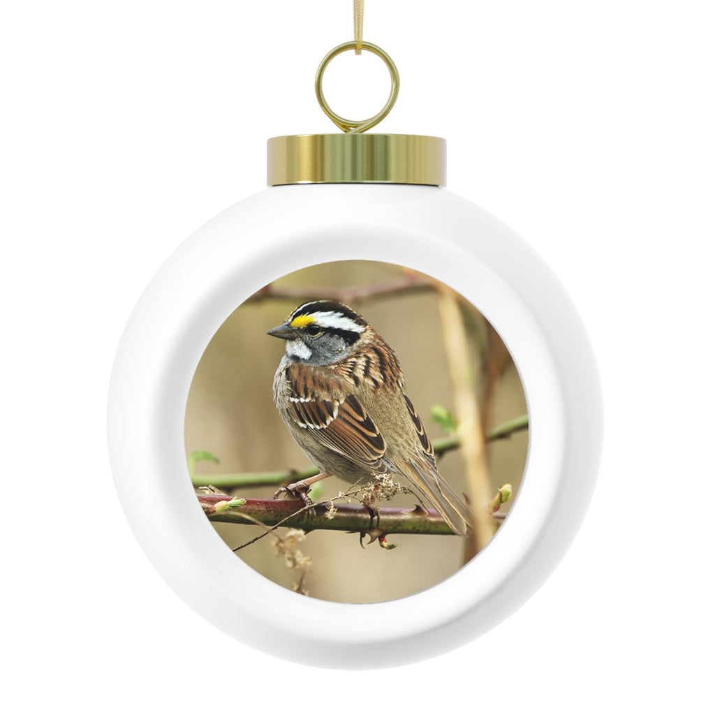 Yellow-throated Sparrow - Christmas Ball Ornament
