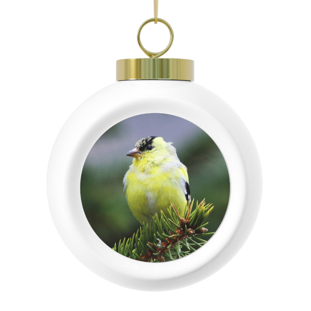 Gold Finch - Christmas Ball Ornament