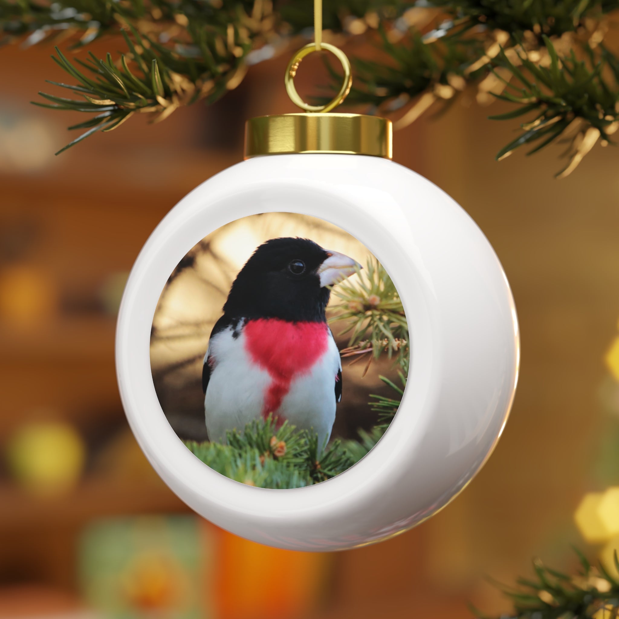 Red-breasted Grosbeak - Christmas Ball Ornament