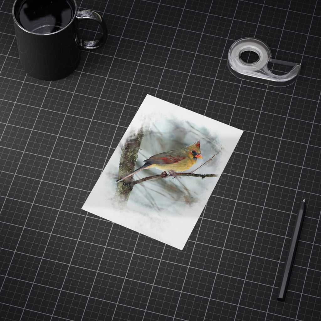 Norther Cardinal Female Painterly - 5x7 Prints