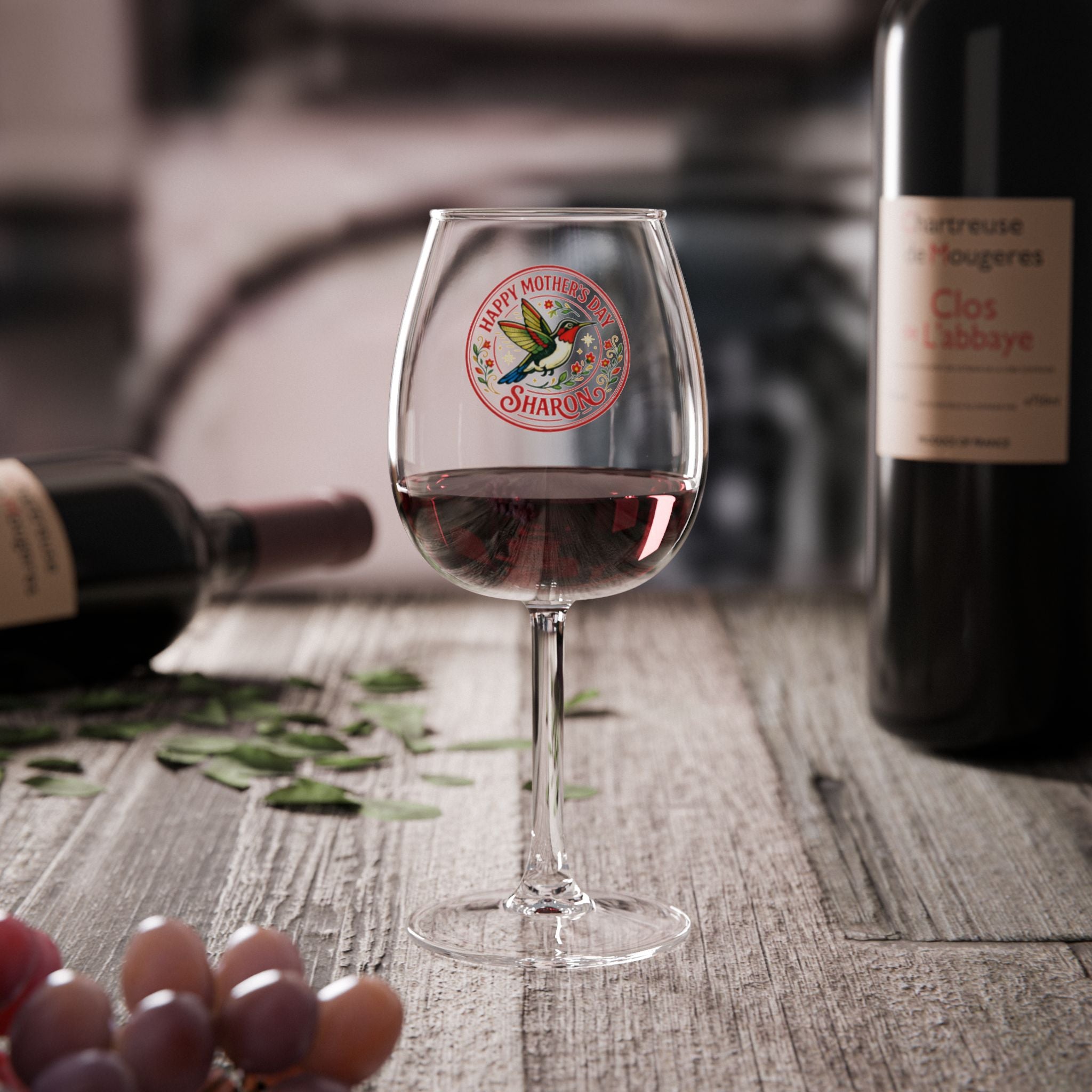 Custom Hummingbird - Wine Glass, 12oz