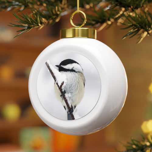 black-capped chickadee - Christmas ornament